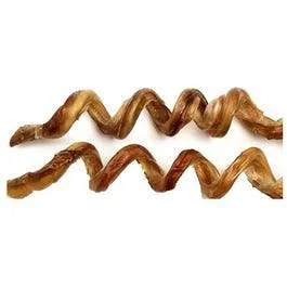 Dog Treats, Curly Q Steer Pizzle, 6-8-In.